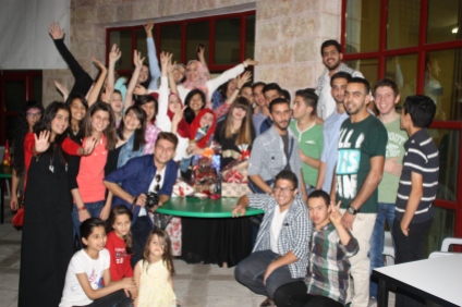Celebrating my bday with my students and friends in Hebron, Palestine